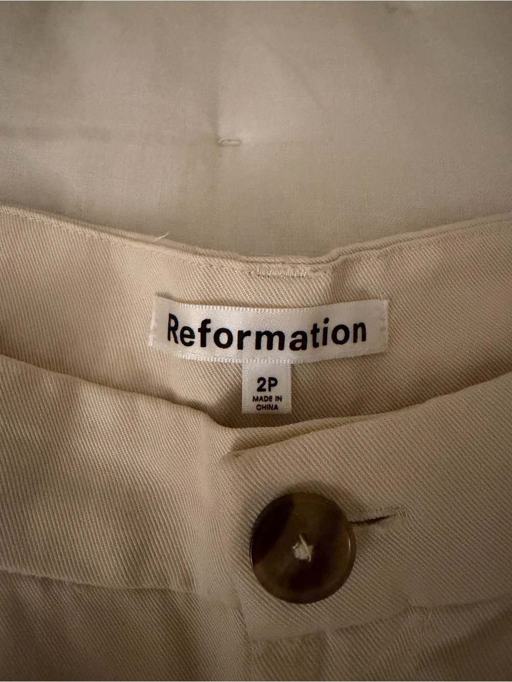 Reformation Petites Mason Pant Oyster - Size 2P - Picture 6 of 7